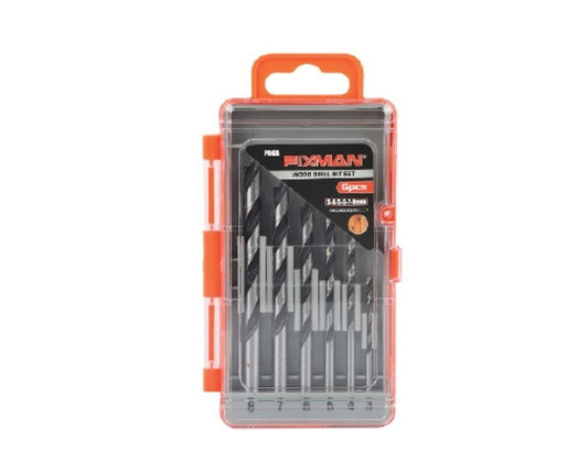 Juego de 6 Brocas Helicoidales para Madera Fixman