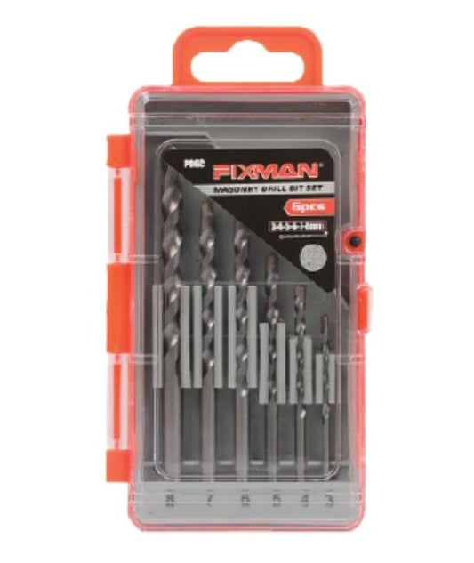 Juego de 6 Brocas para Mampostería Fixman - Modelo PD6006 (Serie PD6C)