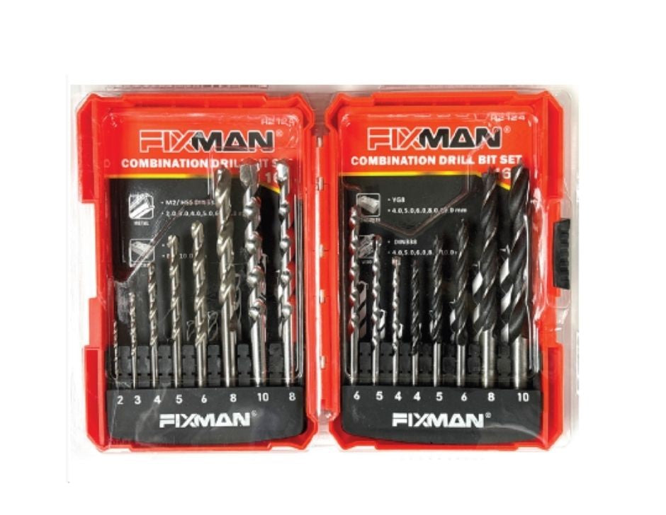 Juego de Brocas Mixtas Fixman 16 Pzs - Metal, Concreto y Madera