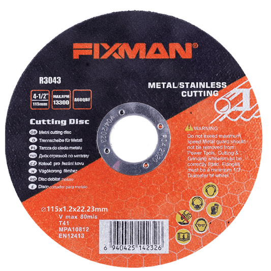 Disco de Corte Abrasivo Fixman 14" (355x3x25.4 mm) - Alto Rendimiento