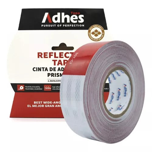 ADHES CINTA REFLEJANTE ROJO/PLATA 50MM X 45M ACRILICO