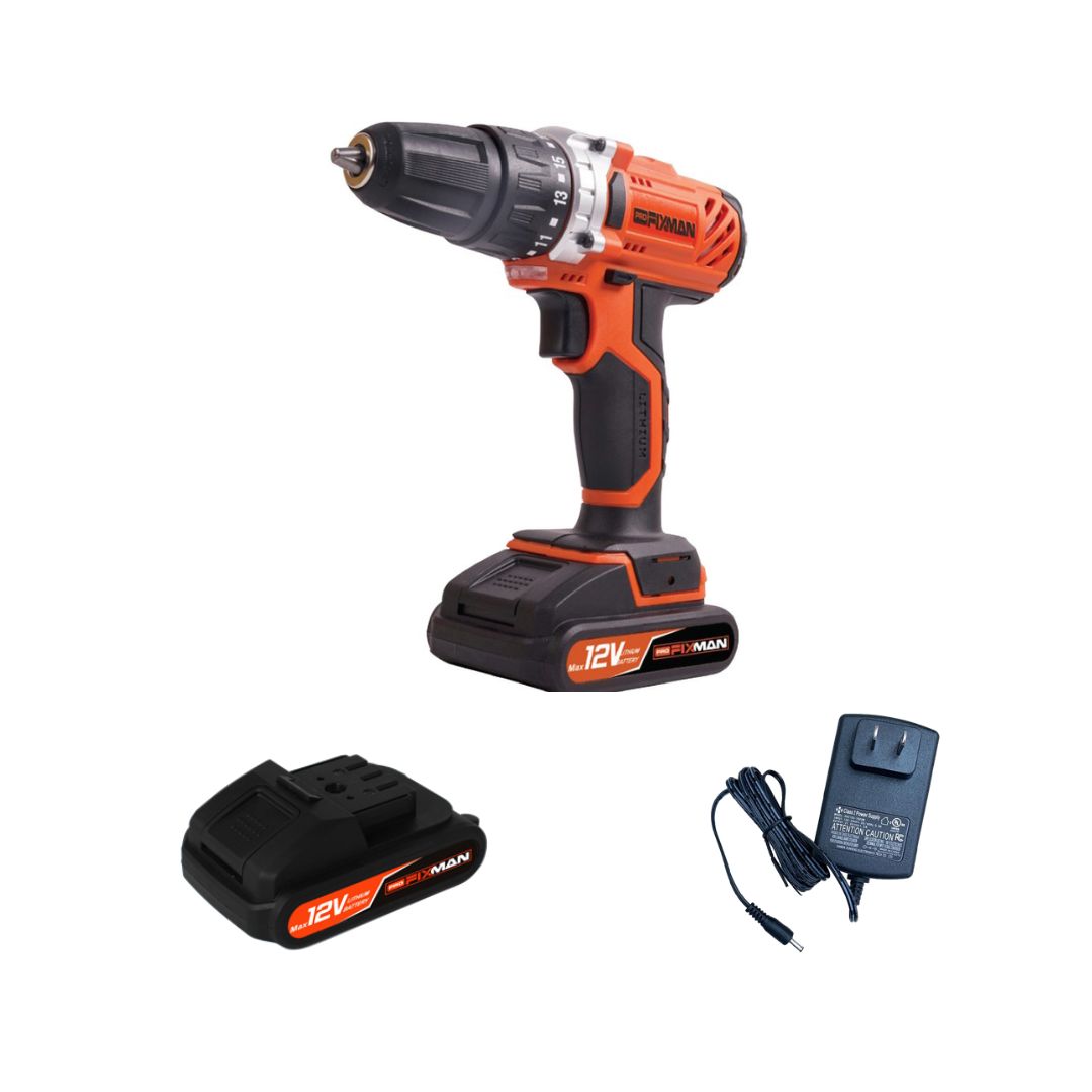 Taladro Inalámbrico Fixman 12V Litio - Modelo R7001 Compacto