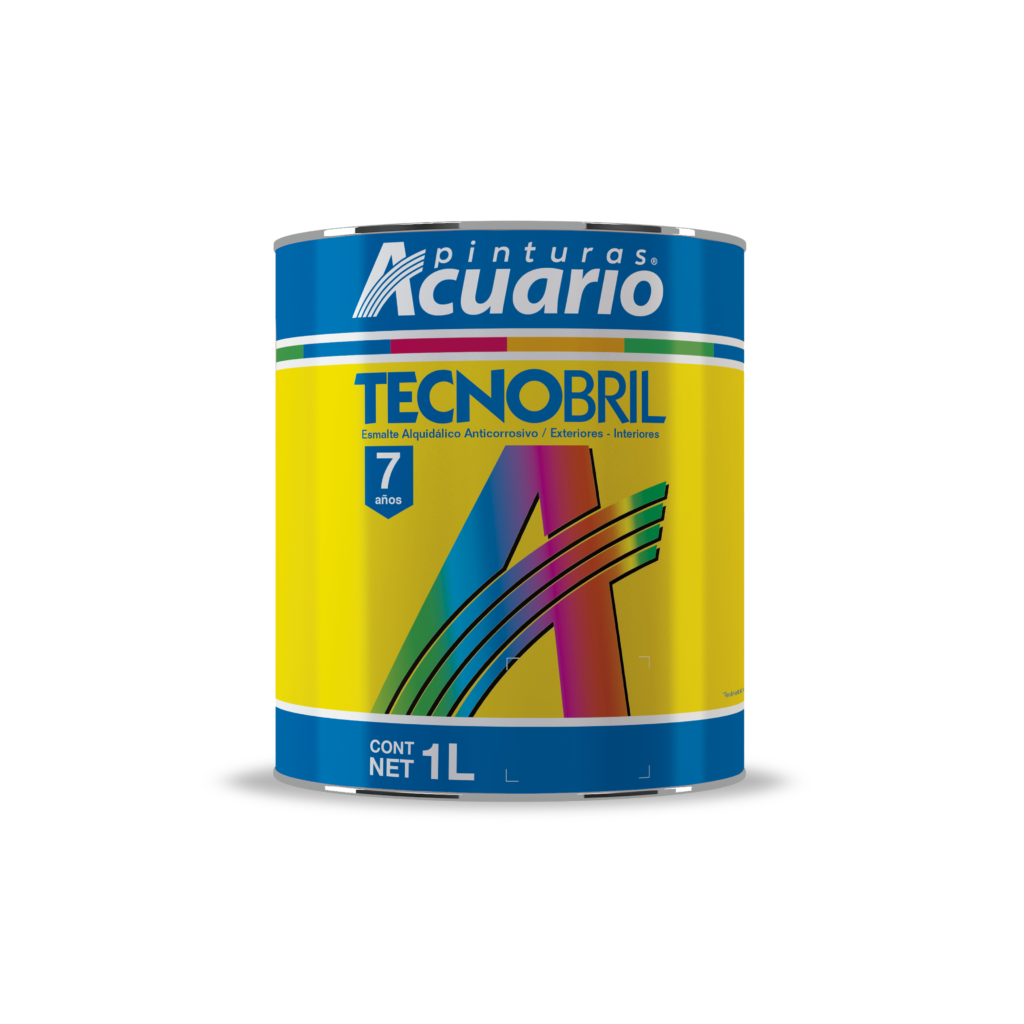 Esmalte Acuario Tecnobril Negro y blanco Mate 1l Acabados PINTE