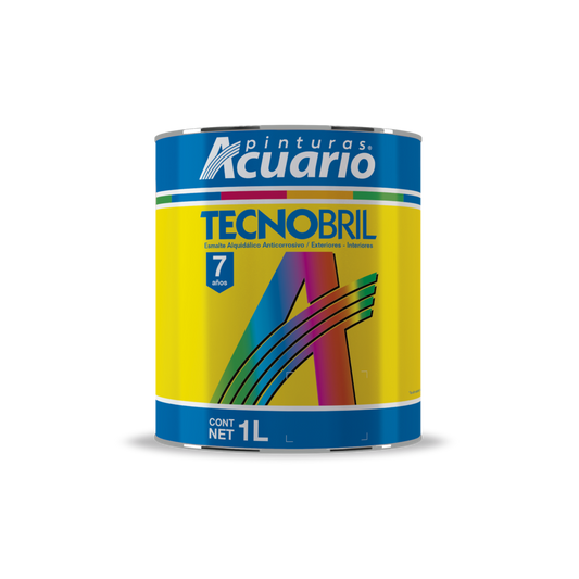 Esmalte Acuario Tecnobril Negro y blanco Mate 1l Acabados PINTE