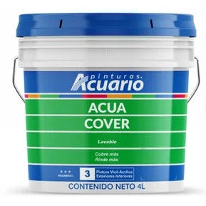 Pintura Acua Cover Acuario 4 Litros - Galón Vinil-Acrílico Mate