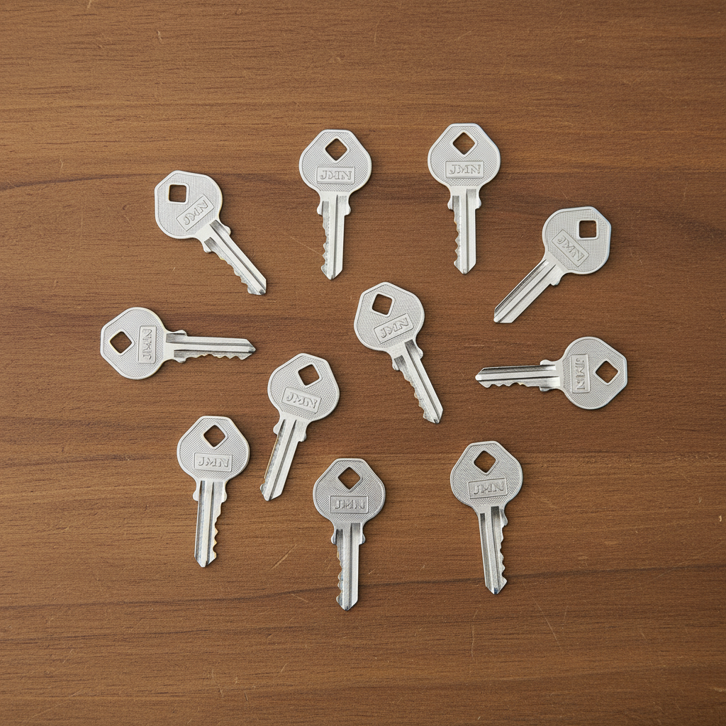 Paquete 10 Piezas Llave Niquelada Residencial Mas-3d