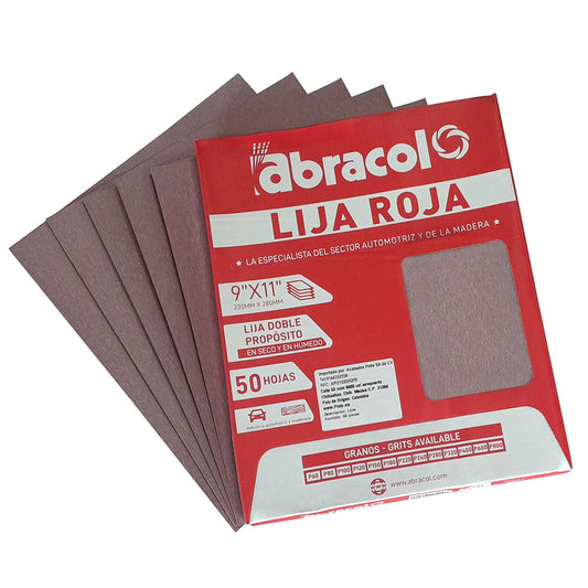 LIJA ROJA DOBLE PROPOSITO DE 9" X11"